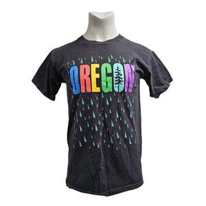 90s Oregon rainbow print shirt . medium . made in USA